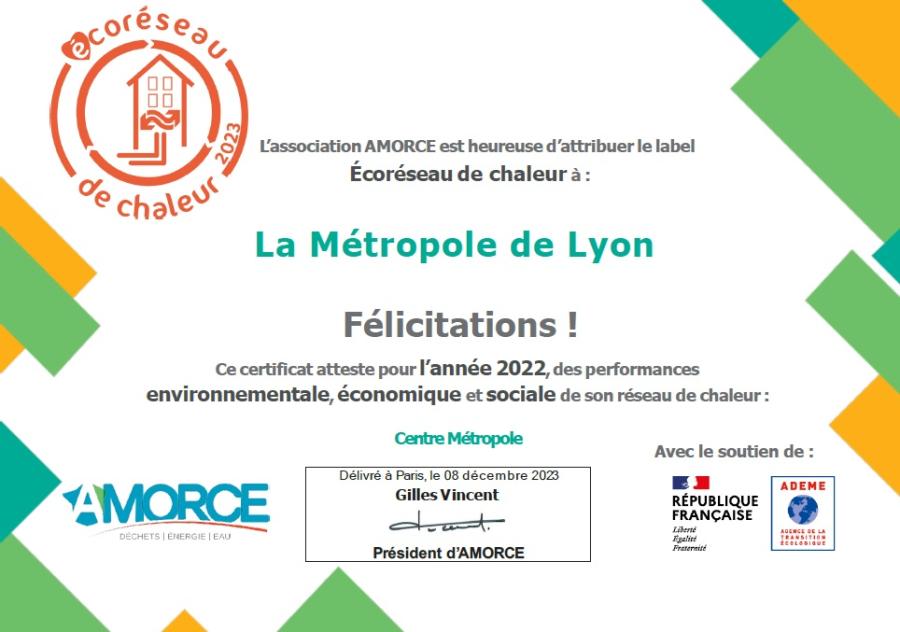 Label Eco Réseau 2023 diplôme