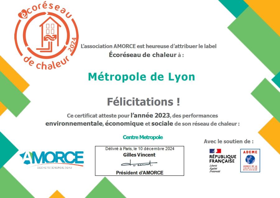 Label Eco Réseau 2024 diplôme